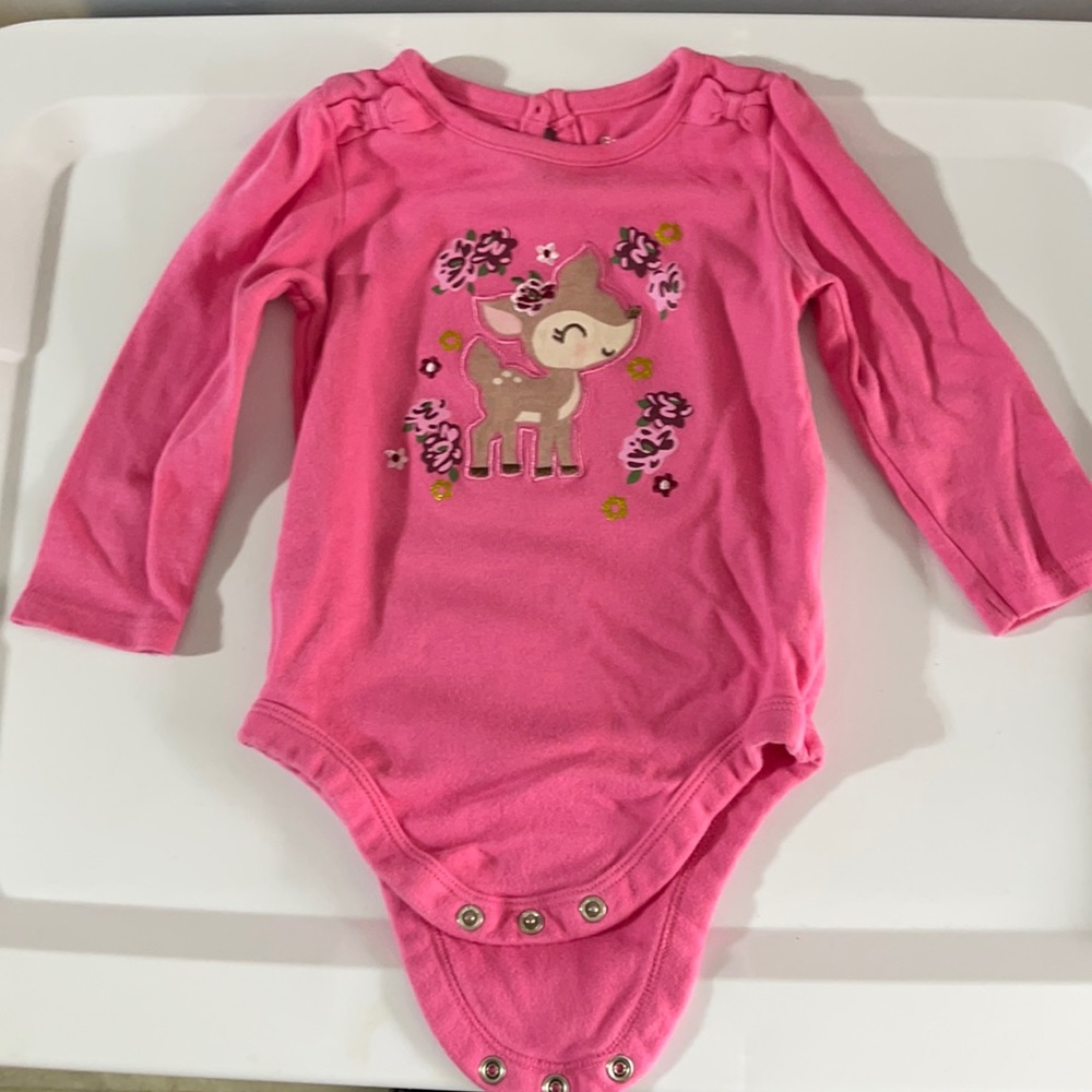 Pink long sleeve one piece top for girl